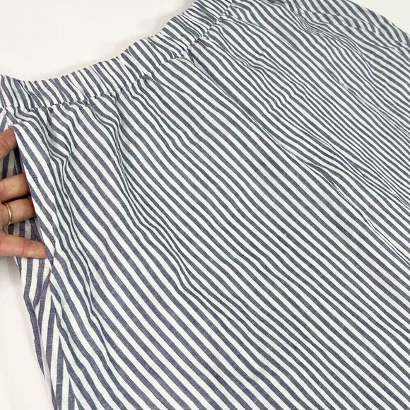 Talbots Plus Skirt Womens 1X Blue White Striped A-Line Preppy Nautical Linen - Picture 3 of 9
